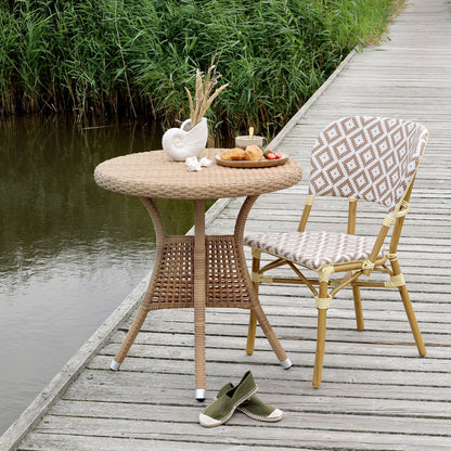 Chic Antique Utemöbler 2-pack flätad stol La Rochelle Bistro creme/latte