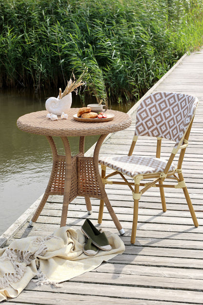 Chic Antique Utemöbler 2-pack flätad stol La Rochelle Bistro creme/latte