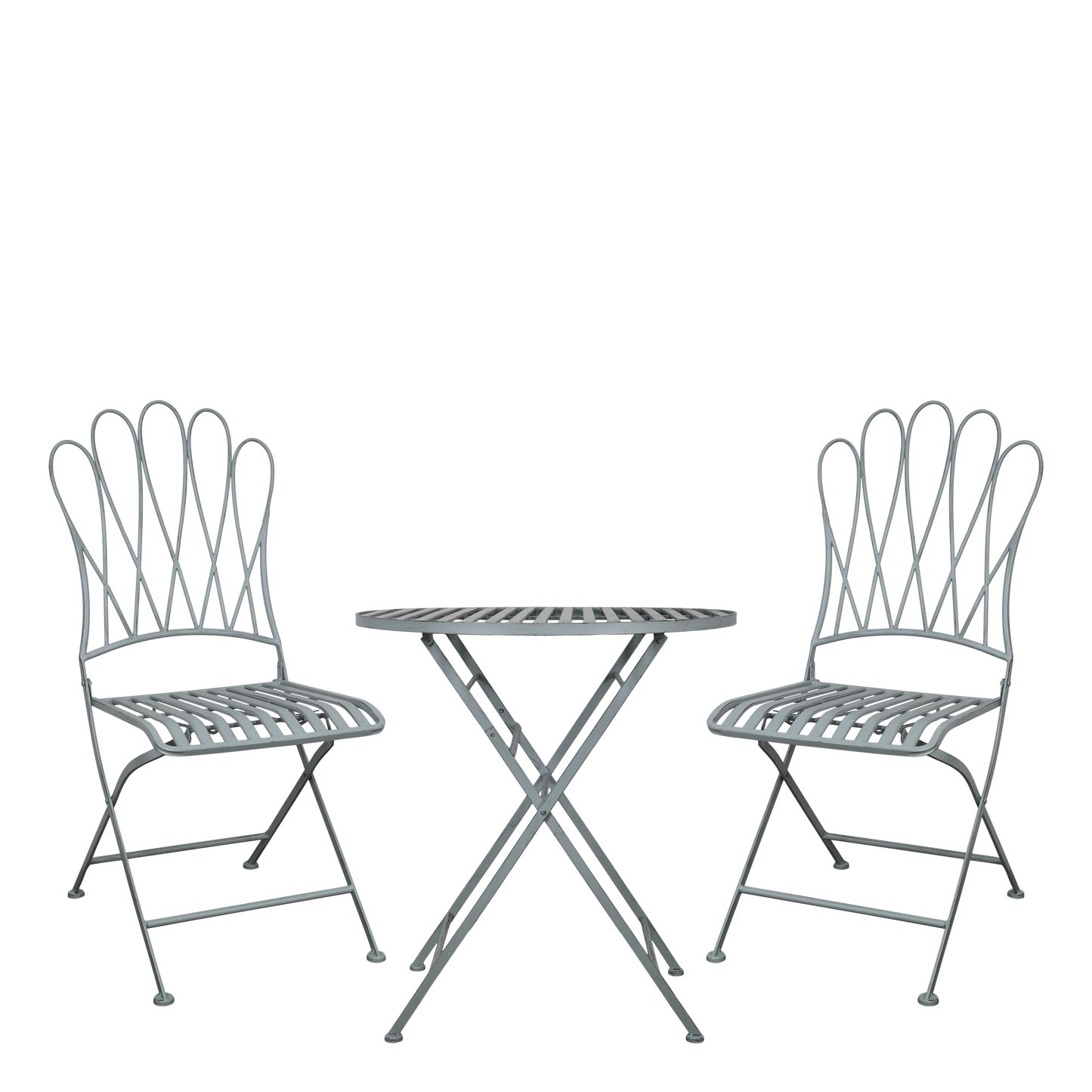 Chic Antique Utemöbler Cafésätt med 2 stolar och 1 bord sky blue