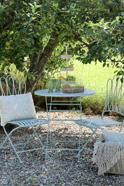 Chic Antique Utemöbler Cafésätt med 2 stolar och 1 bord sky blue