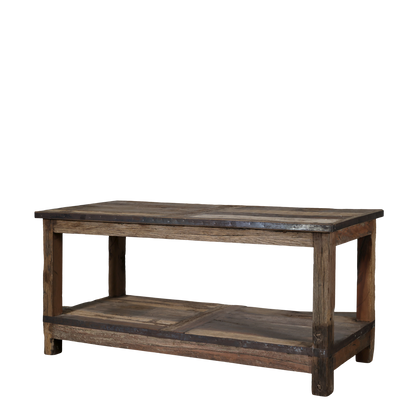 Chic Antique Återvunnet trä Bord m. hylla H56/L123/B49 cm natur