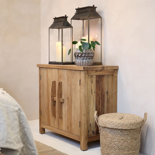 Chic Antique Skåp m. 2 dörrar och hylla H72,5/L80/B43 cm natur