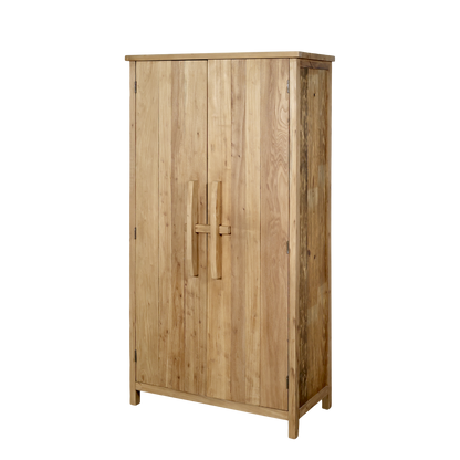 Chic Antique Skåp m. 2 dörrar och hyllor H155/L80/B40 cm natur