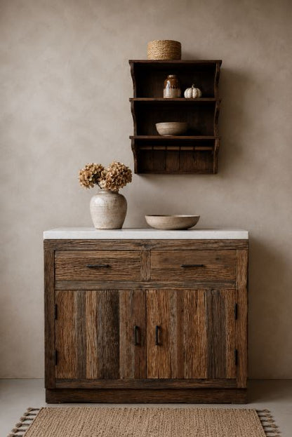 Chic Antique Skåp med marmorplatta H97/L95/B60 cm