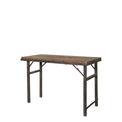 Chic Antique Återvunnet trä Avlastningsbord med järnkant H75/L106/B53 cm