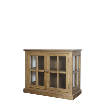 Chic Antique Vitrinskåp Marseille med 2 dörrar H80/L95/B45 cm Natur