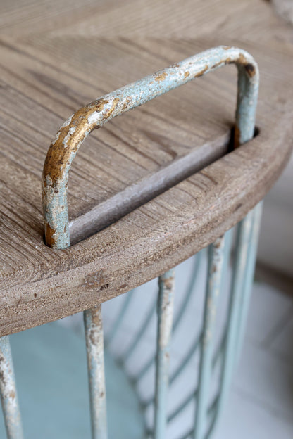 Chic Antique Soffbord med trälock, set om 2 Antikgrön