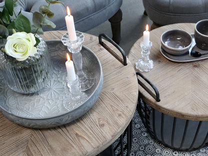 Chic Antique Bord Soffbord med trälock, set om 2 Antiksvart