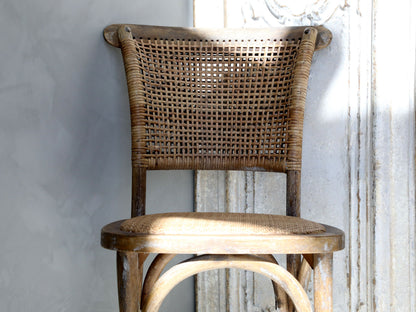 Chic Antique Stol 2-pack Fransk matstol m. flätad sits & rygg