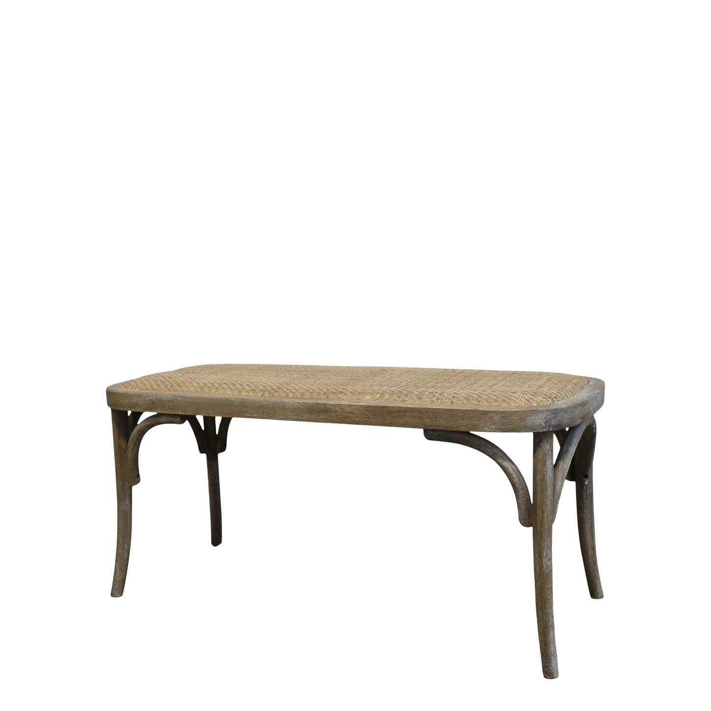 Chic Antique DIV Fransk bänk med flätad sits