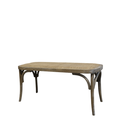Chic Antique DIV Fransk bänk med flätad sits