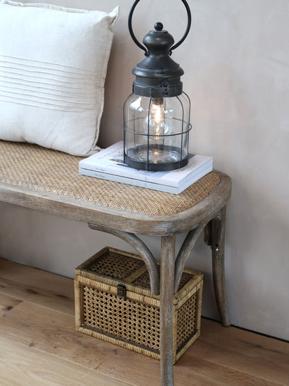 Chic Antique DIV Fransk bänk med flätad sits