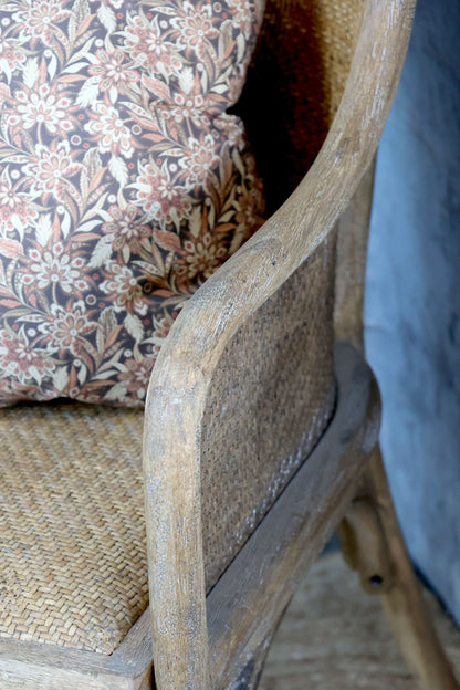 Chic Antique Stol Gammal fransk stol med flätning