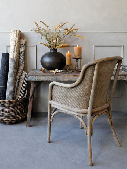 Chic Antique Stol Gammal fransk stol med flätning
