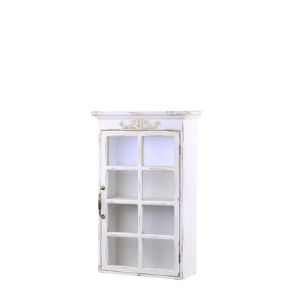 Chic Antique Väggskåp med dekor H70/L44/B17,5 cm antik creme I lager Augusti 2026