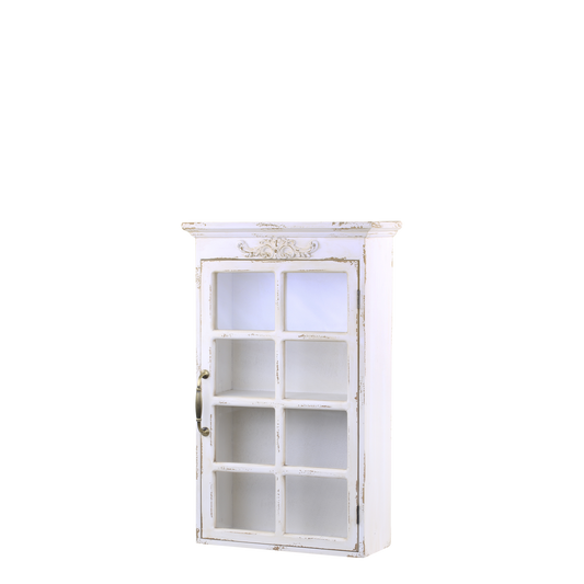 Chic Antique Väggskåp med dekor H70/L44/B17,5 cm antik creme I lager Augusti 2026