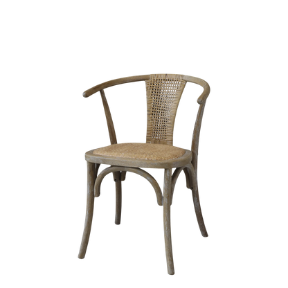 Chic Antique Stol 2-pack Fransk matstol m. flätad sits & rygg natur