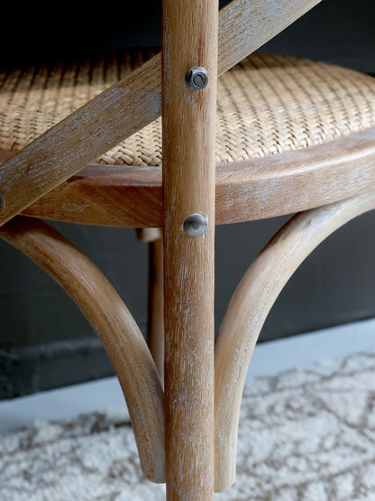 Chic Antique Stol 2-pack Fransk matstol med flätad sits natur