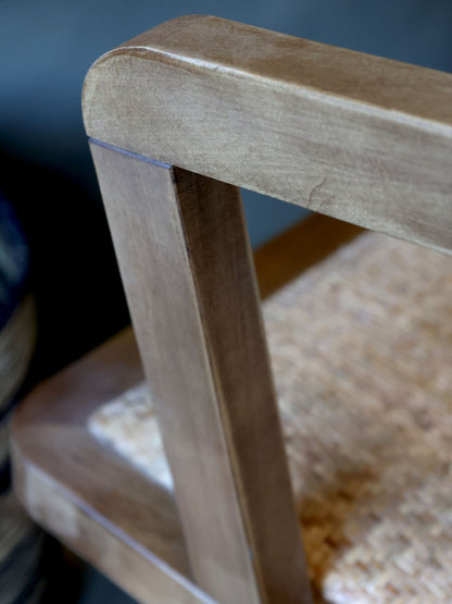 Chic Antique Stol Fransk kontorsstol med flätat säte och rygg Natur