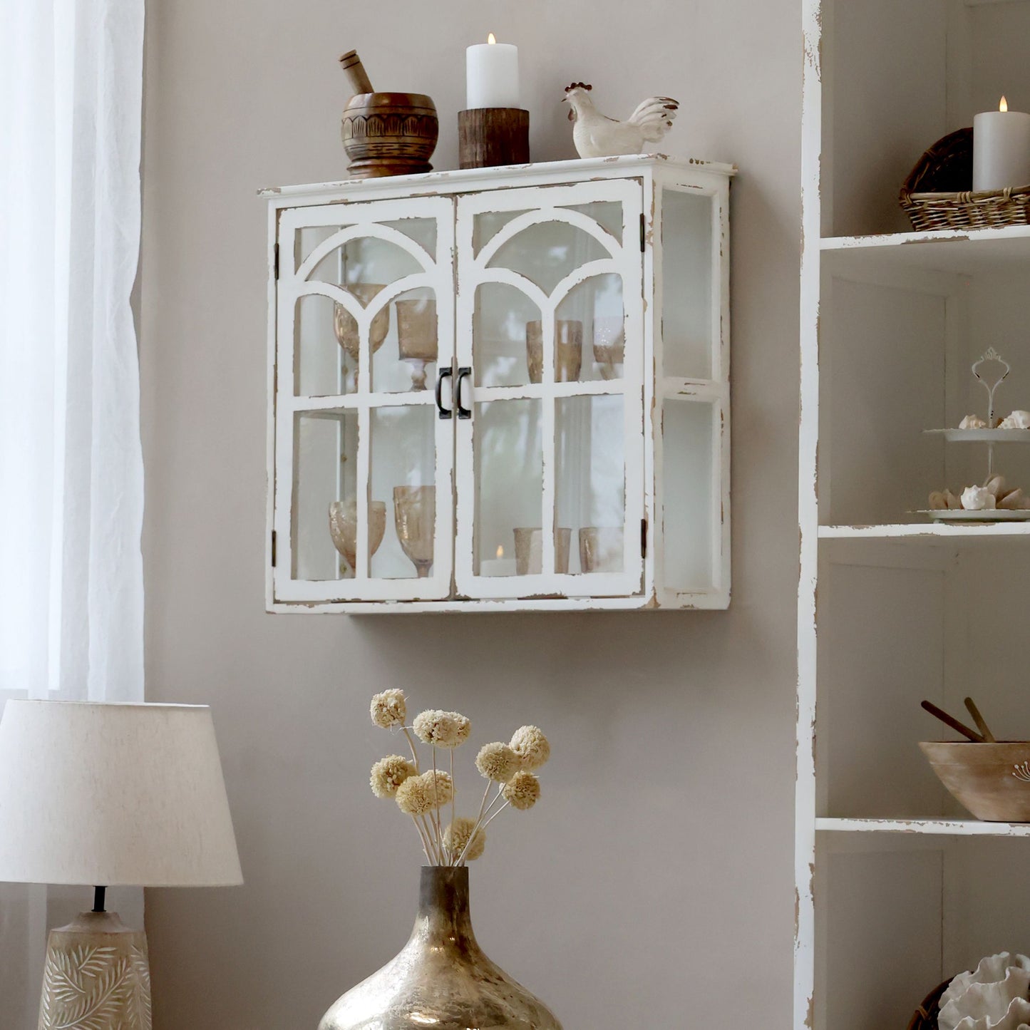 Chic Antique Väggskåp H62/L70/B20 cm antik creme