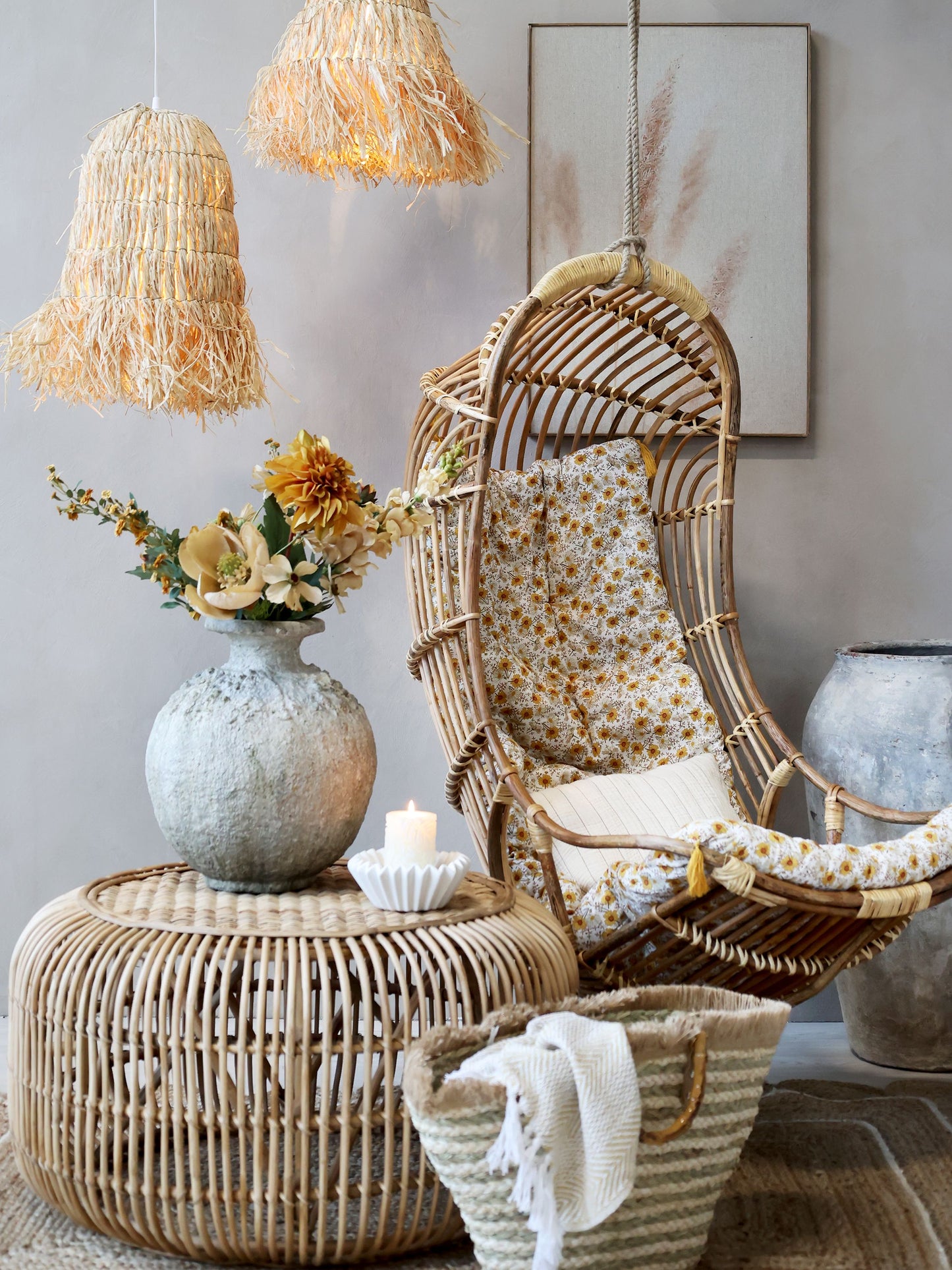 Chic Antique Stol Hängstol H117/L72/B72 cm natur