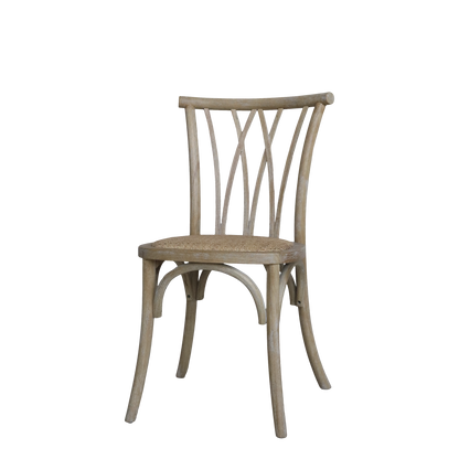 Chic Antique Stol 2-pack Fransk matstol med flätad sits