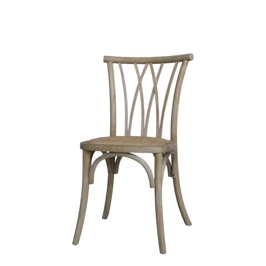 Chic Antique Stol 2-pack Fransk matstol med flätad sits