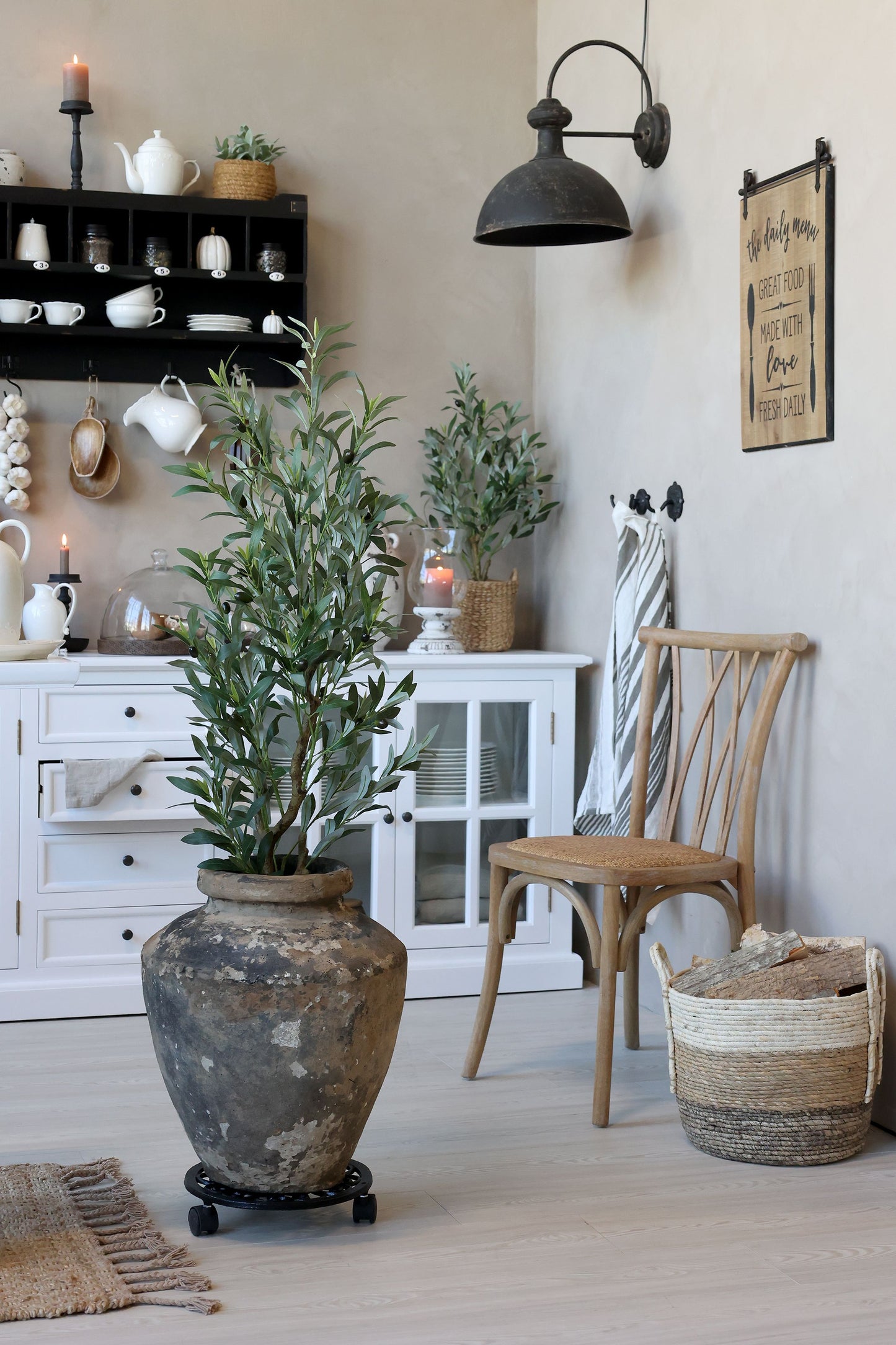 Chic Antique Stol 2-pack Fransk matstol med flätad sits