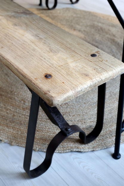 Chic Antique DIV Bänk med järnben Återvunnet trä