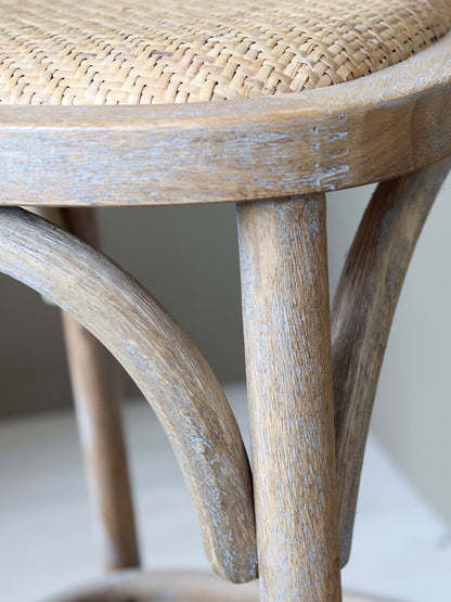 Chic Antique Stol Fransk barstol med flätat säte och rygg H92 cm