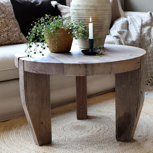 Chic Antique Återvunnet trä Soffbord H48/Ø72 cm natur