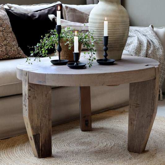 Chic Antique Återvunnet trä Soffbord H48/Ø80 cm natur natur