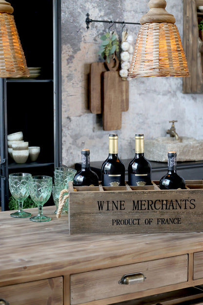 Dekorativ låda Wine Merchants H14/L49,5/B21,5 cm natur