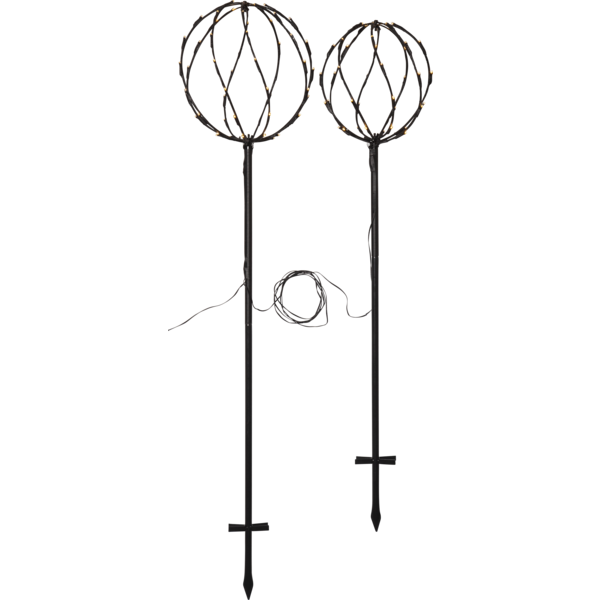 Trädgårdsbelysning set av 2 svarta runda klot 130/110 cm