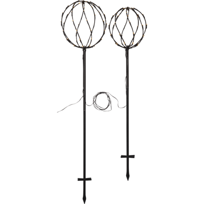 Trädgårdsbelysning set av 2 svarta runda klot 130/110 cm