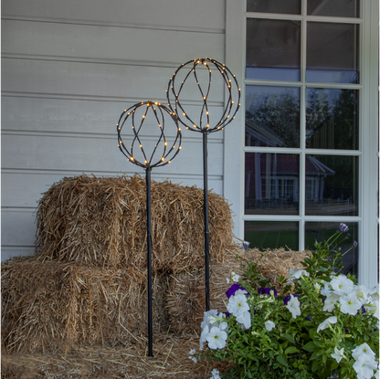 Trädgårdsbelysning set av 2 svarta runda klot 130/110 cm