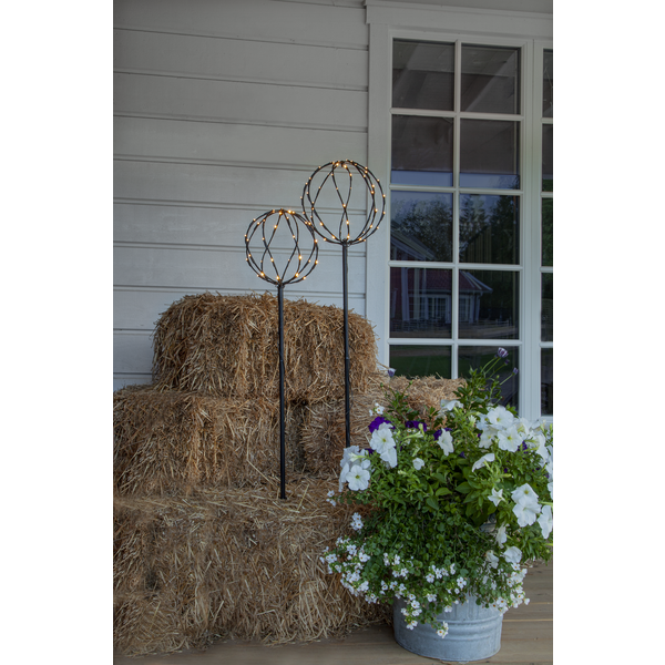 Trädgårdsbelysning set av 2 svarta runda klot 130/110 cm