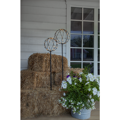 Trädgårdsbelysning set av 2 svarta runda klot 130/110 cm