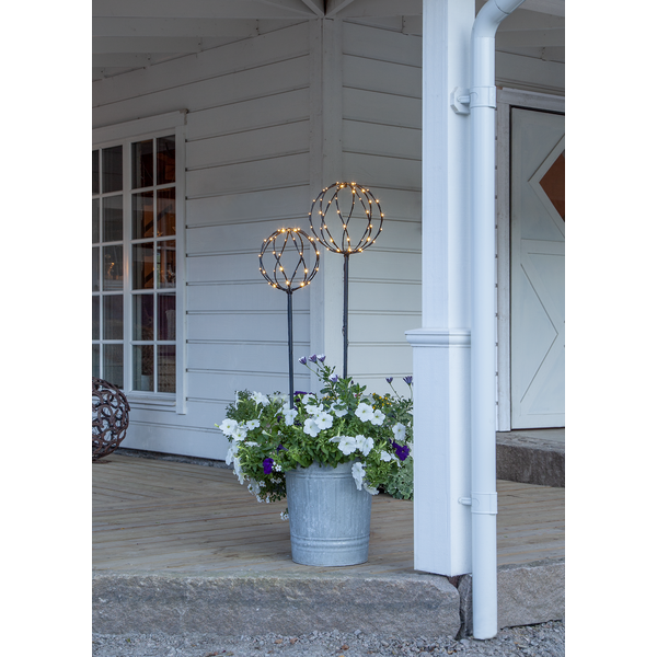 Trädgårdsbelysning set av 2 svarta runda klot 130/110 cm