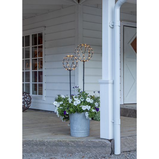 Trädgårdsbelysning set av 2 svarta runda klot 130/110 cm