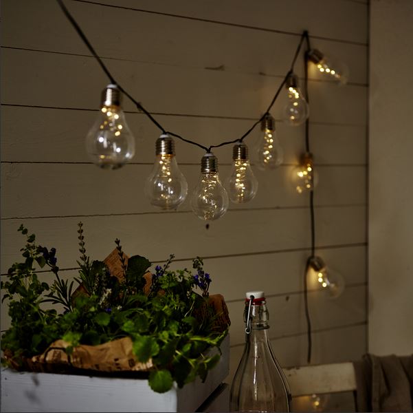 Trädgårdsbelysning DIV. Soldriven Solcellsslinga Glow 180 cm