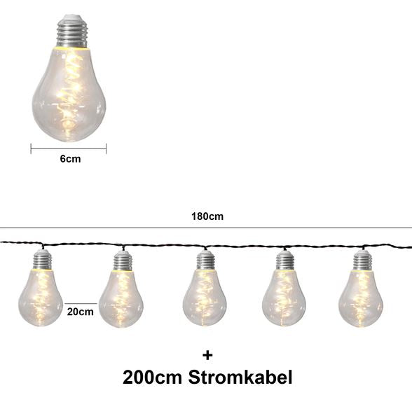 Trädgårdsbelysning DIV. Soldriven Solcellsslinga Glow 180 cm