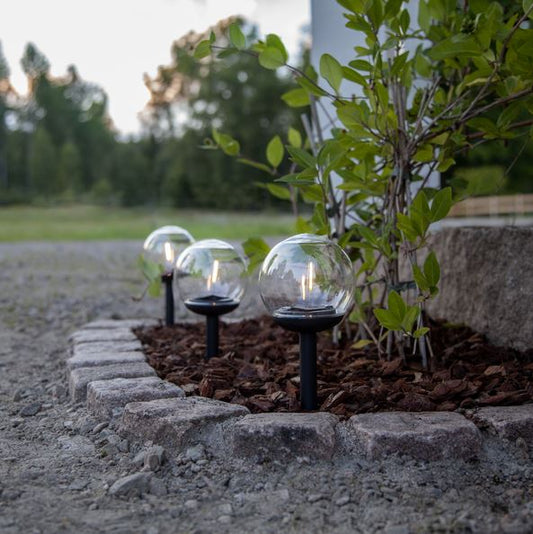 Trädgårdsbelysning DIV. Soldriven Solcellspollare Globe 3-pack