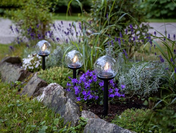 Trädgårdsbelysning DIV. Soldriven Solcellspollare Globe 3-pack