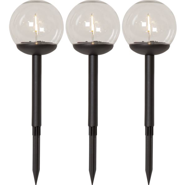 Trädgårdsbelysning DIV. Soldriven Solcellspollare Globe 3-pack