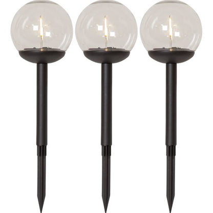 Trädgårdsbelysning DIV. Soldriven Solcellspollare Globe 3-pack