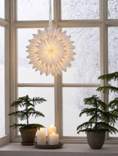 Adventsstjärna Pappersstjärna Crystal 50 cm Vit