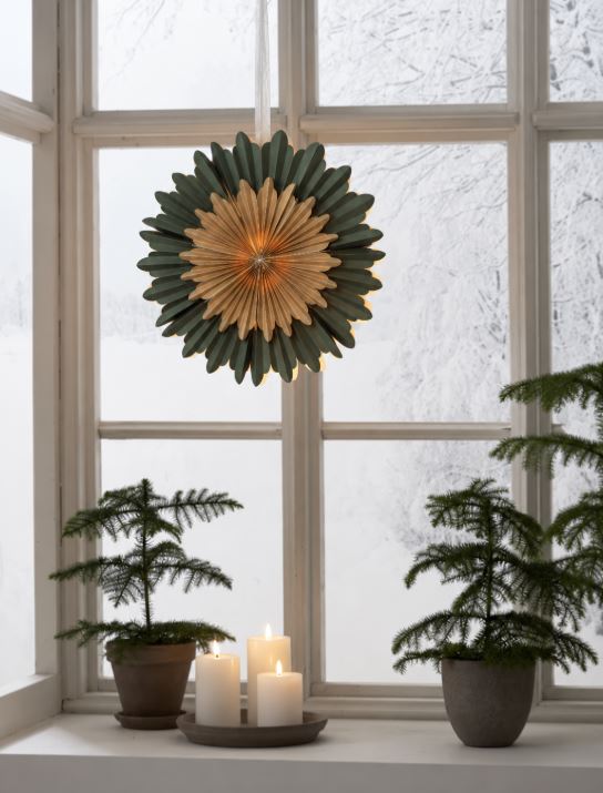 Adventsstjärna Pappersstjärna Crystal 50 cm Grön