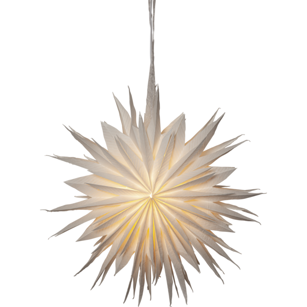 Adventsstjärna Pappersstjärna återvunnen bomull .60 cm vit