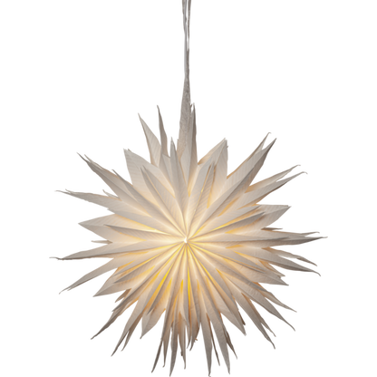 Adventsstjärna Pappersstjärna återvunnen bomull .60 cm vit